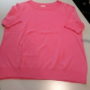 Talbots Petites Coral Short Sleeve Sweater